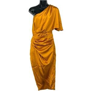 DO+BE Mustard/Gold One Shoulder Dress Size Small New with Tags
